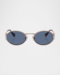 Cut-Out Metal & Plastic Oval Sunglasses