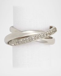 Platinum Plate & Crystal Napkin Rings Jewels, Set of 4