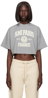 AMI Paris Gray 'Ami Paris France' T-Shirt