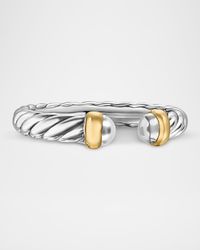 Cable Flex Open Ring in Silver and 14K Gold, 3.4mm