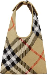 Burberry Enfant | Cabas beige à carreaux et à ornement noué