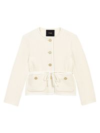 Women's Belted Jacket - Ecru - Size 8