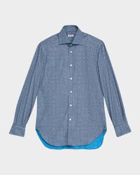 Men's Cotton Houndstooth Classic-Fit Sport Shirt