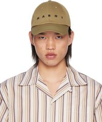 Marni Khaki Organic Gabardine Baseball Cap