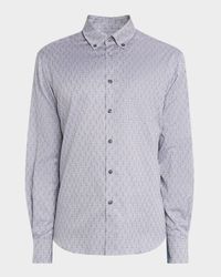 Men's Micro-Gancini Cotton Sport Shirt with Pocket