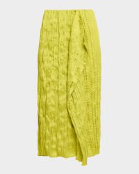 Mai Draped Plisse Midi Skirt