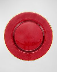 Metallic Glass Ruby Charger Plate