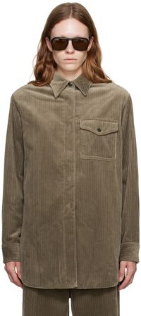 Dries Van Noten Taupe Padded Shirt