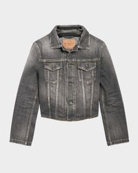 Lace-Up Denim Jacket