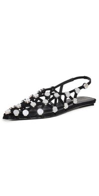 The Attico Grid Ballerina Flats Black 36