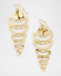 18K Classico Wavy Organic Open Shape 7-Tier Dangle Earrings