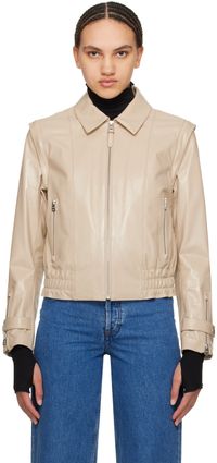 MACKAGE Beige Amoree Leather Jacket