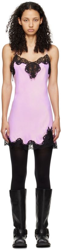 Marques Almeida Robe courte rose à encolure en cœur