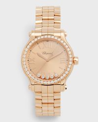 Happy Sport 33mm 18K Rose Gold Diamond Watch