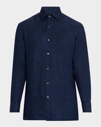 Men's Oasi Lino Casual Button-Down Shirt