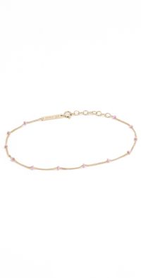 Zoe Chicco 14k Enamel Satellite Chain Anklet Pink One Size