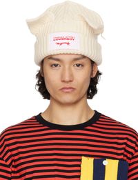 Charles Jeffrey LOVERBOY Bonnet épais blanc à appliqués à oreille