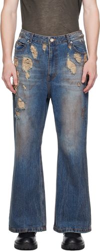 Juun.J Jean bleu en denim lavé à l'huile