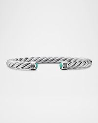 6mm Men's Cable Cuff Bracelet in Silver