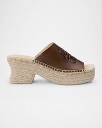 Petal Leather Espadrille Platform Sandals