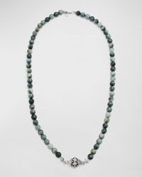 Men's Eagle Eye Beaded Necklace w/ Diamonds