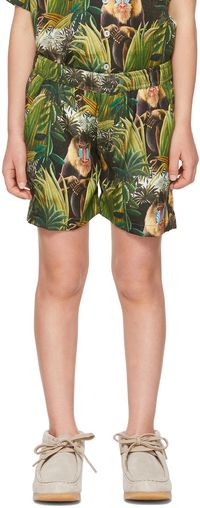 Endless Joy SSENSE Exclusive Kids Green Mandril Shorts