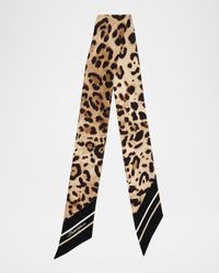 Leopard-Print Silk Twill Bandeau Scarf