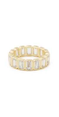 By Adina Eden Cubic Zirconia Bezel Baguette Eternity Band Gold 7