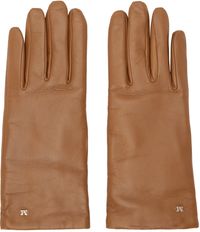 Max Mara Tan Nappa Leather Gloves