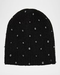 Crystal-Embellished Knit Beanie