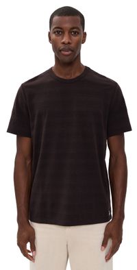 Marine Layer Signature Jacquard Crew Tee Chocolate Torte M