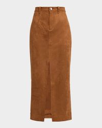 Meg Faux Suede Midi Skirt