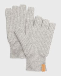 Ribbed Cashmere Fingerless Gloves