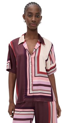 MISA Solange Top Chocolate Geo Stripe M