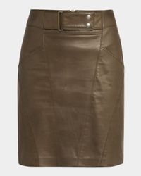 Soft Nappa Leather Mini Pencil Skirt