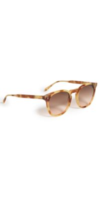 Illesteva Eldridge Matte Amber Sunglasses Matte Amber w/ Brown Flat Grad One Size