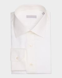 Men's Cotton Micro-Textured Point Collar Dress Shirt