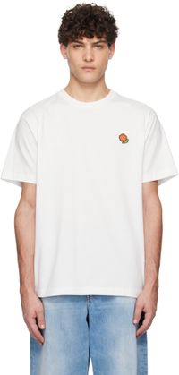 Kenzo T-shirt blanc cassé à logo Pop brodé