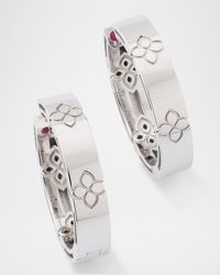 18K White Gold Love In Verona Hoop Earrings