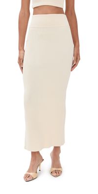 WARDROBE. NYC Knit Column Skirt Cream L