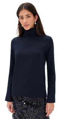 Renggli Silk Turtleneck Top Midnight XS