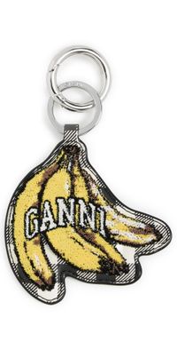GANNI Velvet Banana Key Ring Black One Size