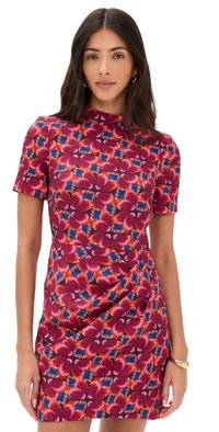 SALONI Draped Mini Dress Quail Magenta 8