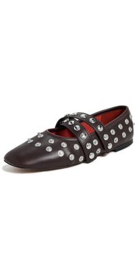 Stella McCartney Ryder Day Alter Mat Flats With Snaps Moka 39