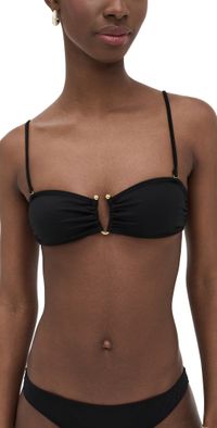 Nili Lotan Bandeau Bikini Top Black L