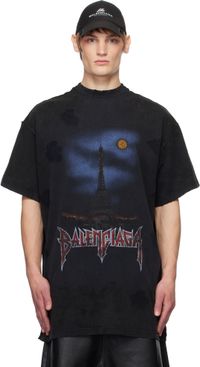 Balenciaga T-shirt noir à logo Paris Moon