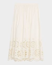 Super Bloom Eyelet Midi Skirt