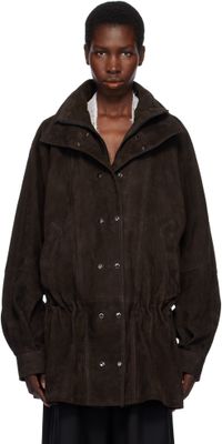 Magda Butrym Brown Cinched Leather Jacket