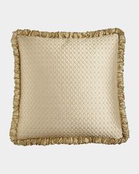 Antoinette Diamond-Stitch European Sham with Ruched Welt