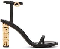 Givenchy Sandales à talon bottier noires à ferrure à logo